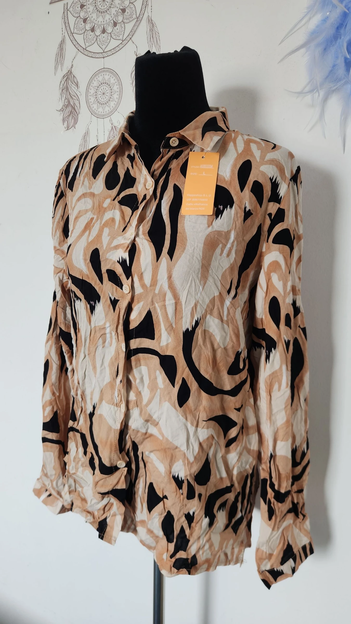 Vloeiend overhemd met bohemien chique print ●Maat L●🌸 Nieuw met label – photo 4